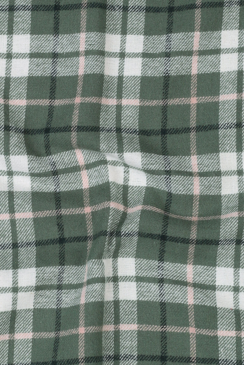 Pine Green Plaid Winter Flannel Shirt