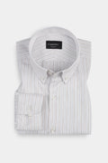Brown & Blue Stitch Striped Shirt