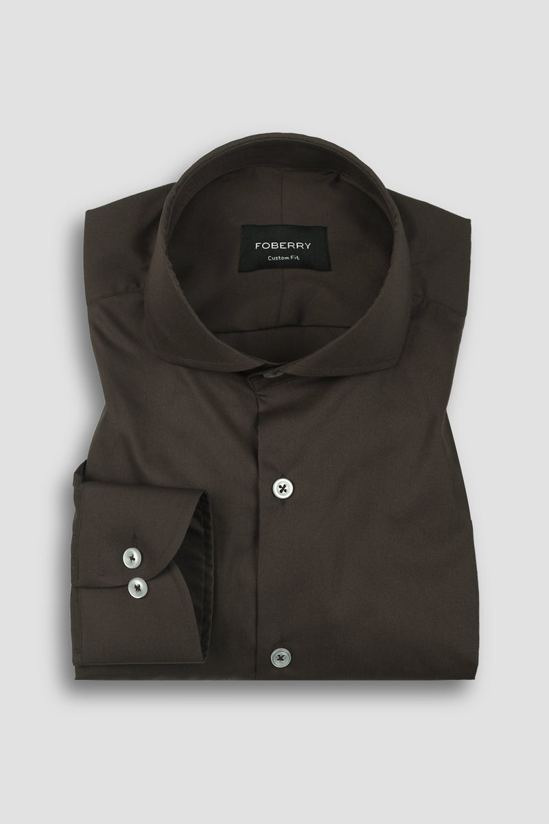 Soft Syrup Brown Poplin Shirt