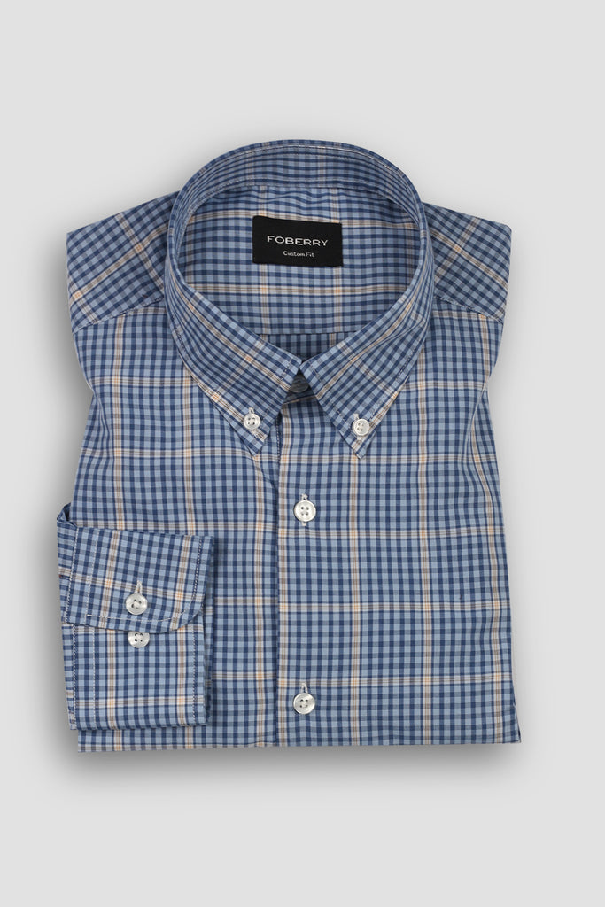 Sky Blue & Yellow Tartan Shirt
