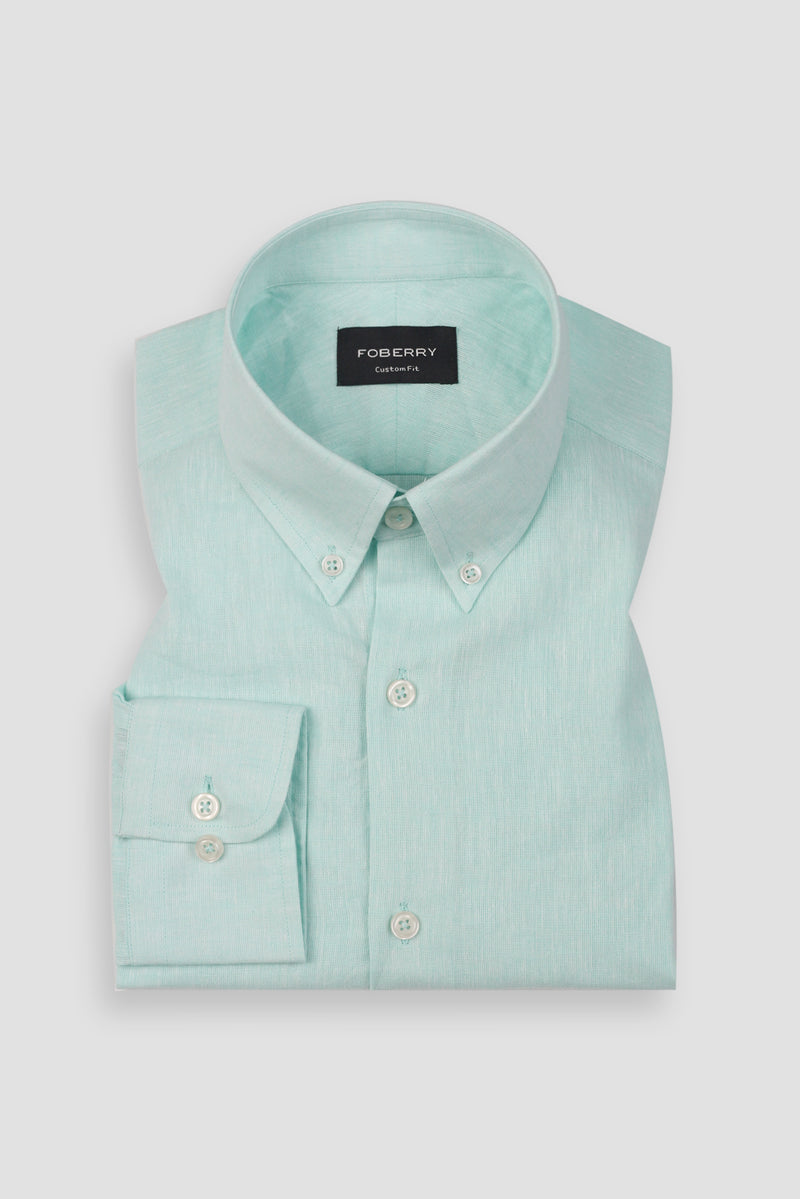 Soft Mint Green Irish Linen Shirt
