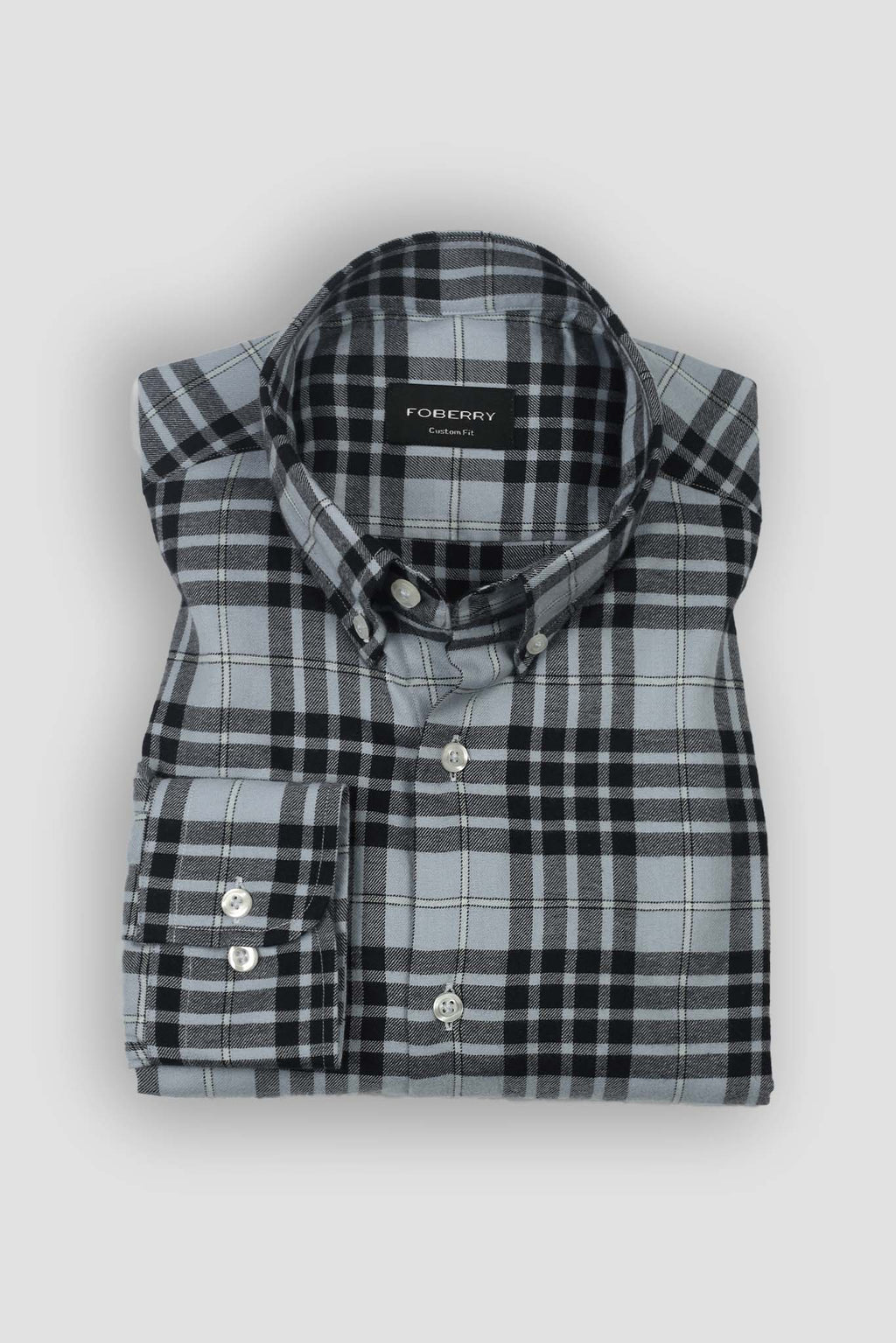 Sky Blue Tartan Winter Flannel Shirt