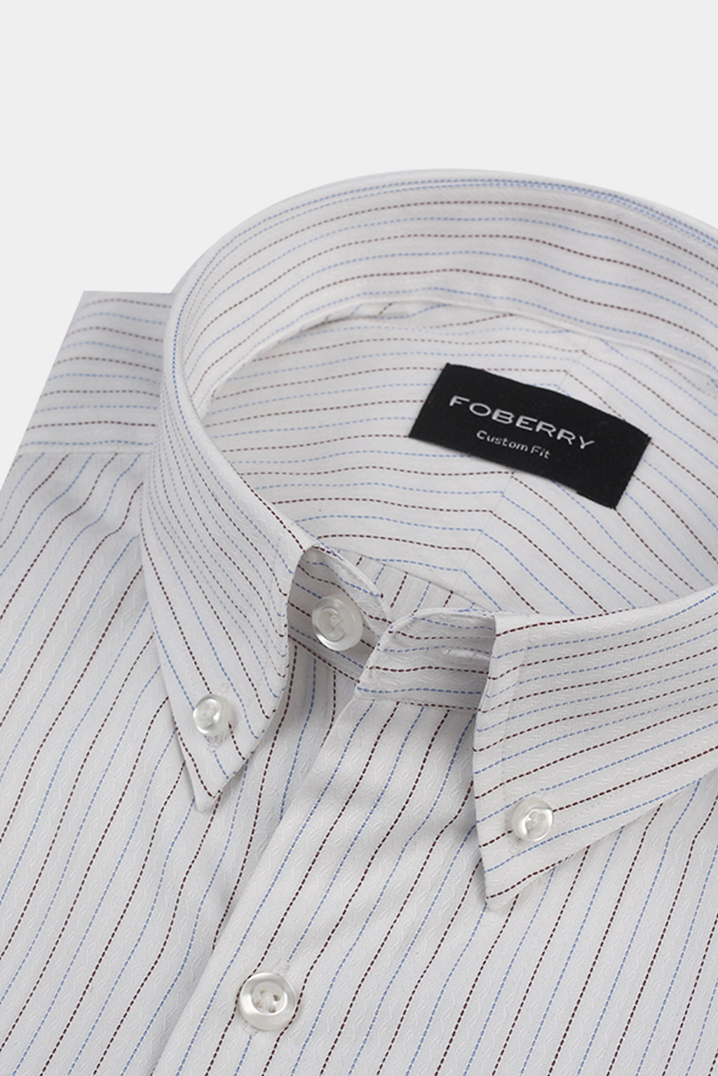 Brown & Blue Stitch Striped Shirt
