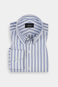 Sapphire Blue Bold Stripes Button Down Shirt