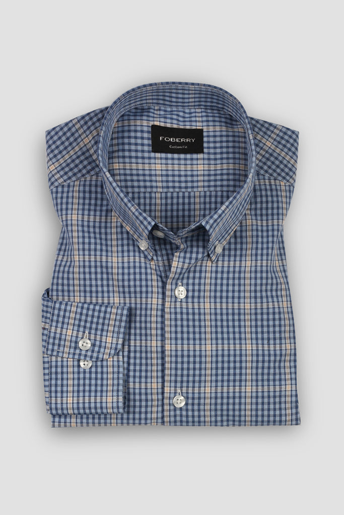 Sky Blue & Yellow Tartan Shirt