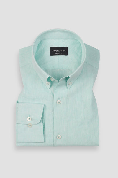 Soft Mint Green Irish Linen Shirt