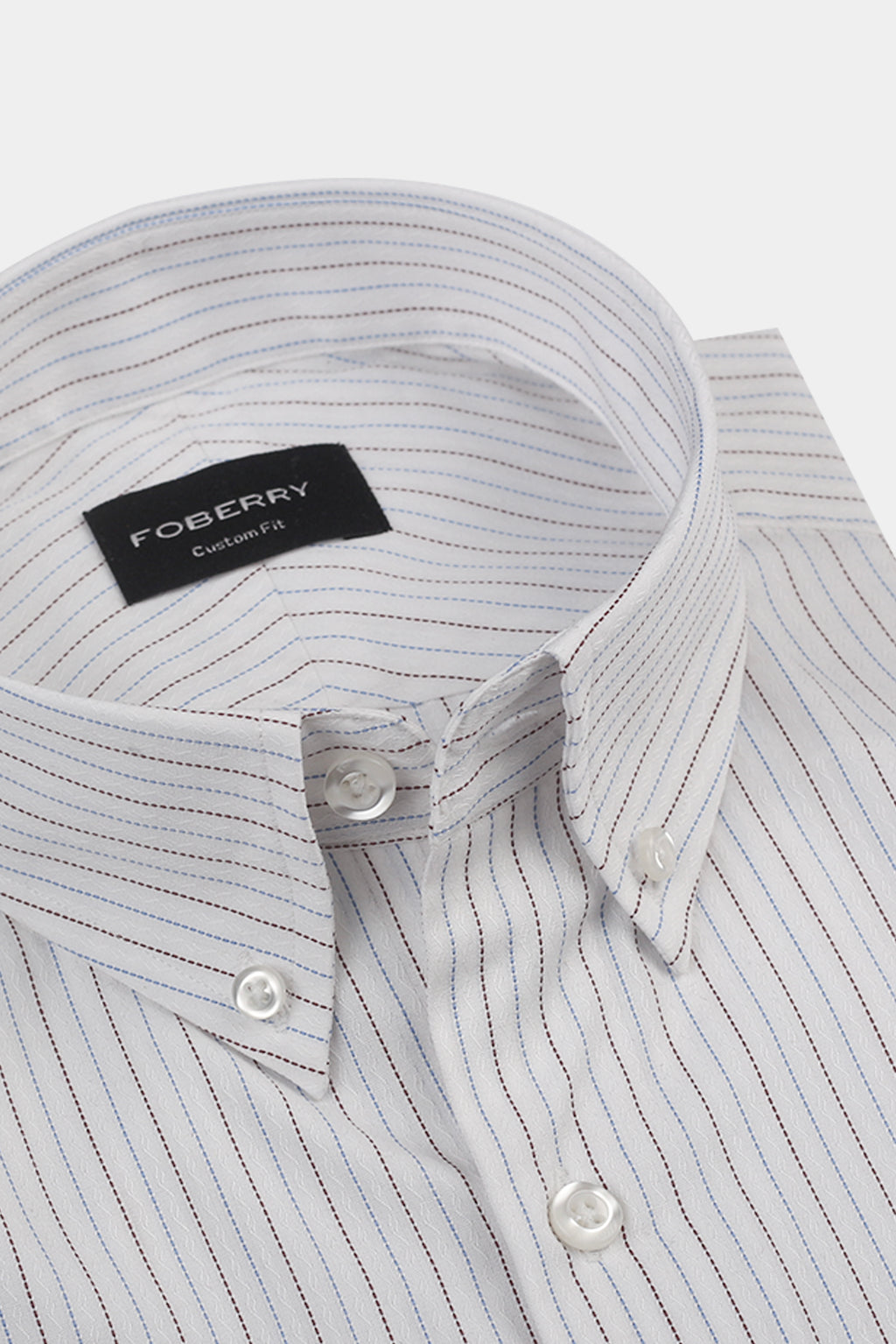 Brown & Blue Stitch Striped Shirt