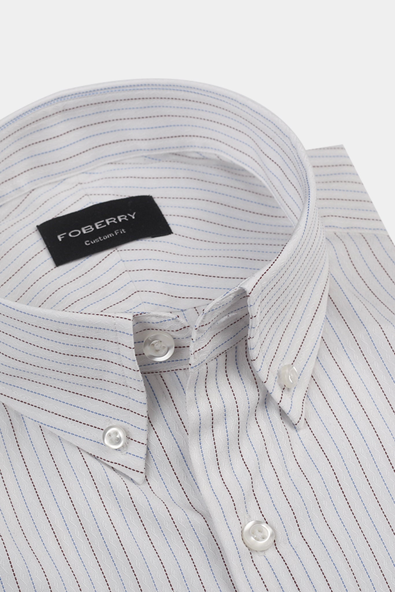 Brown & Blue Stitch Striped Shirt