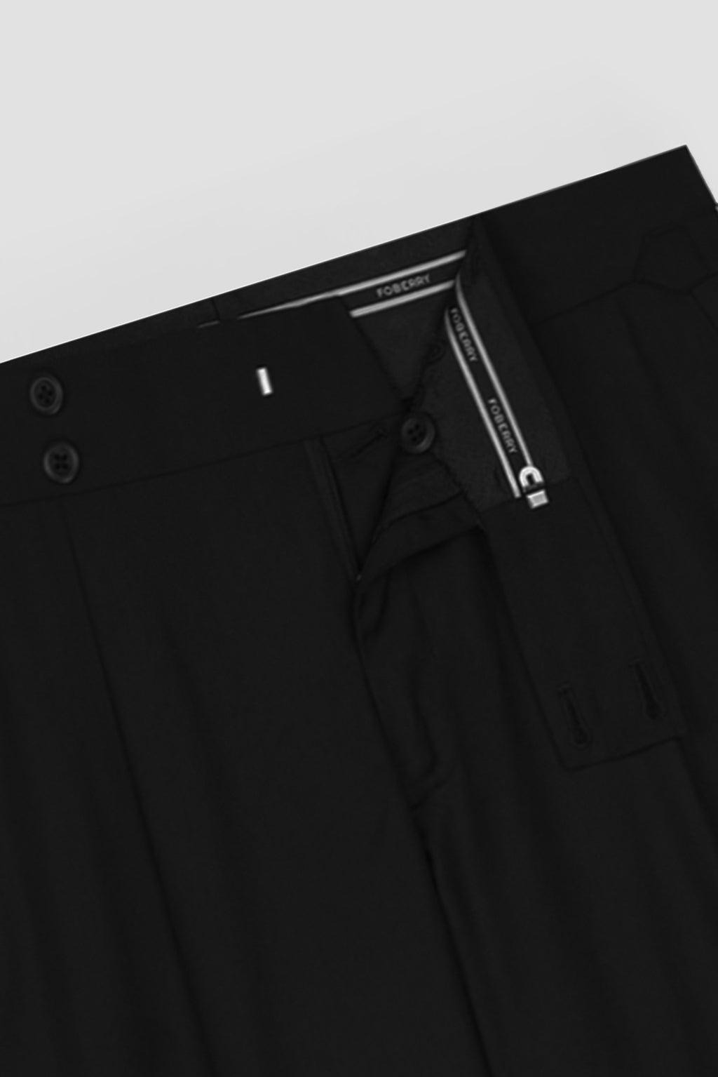 Jet Black Tropical Wool Blended Dress Pant