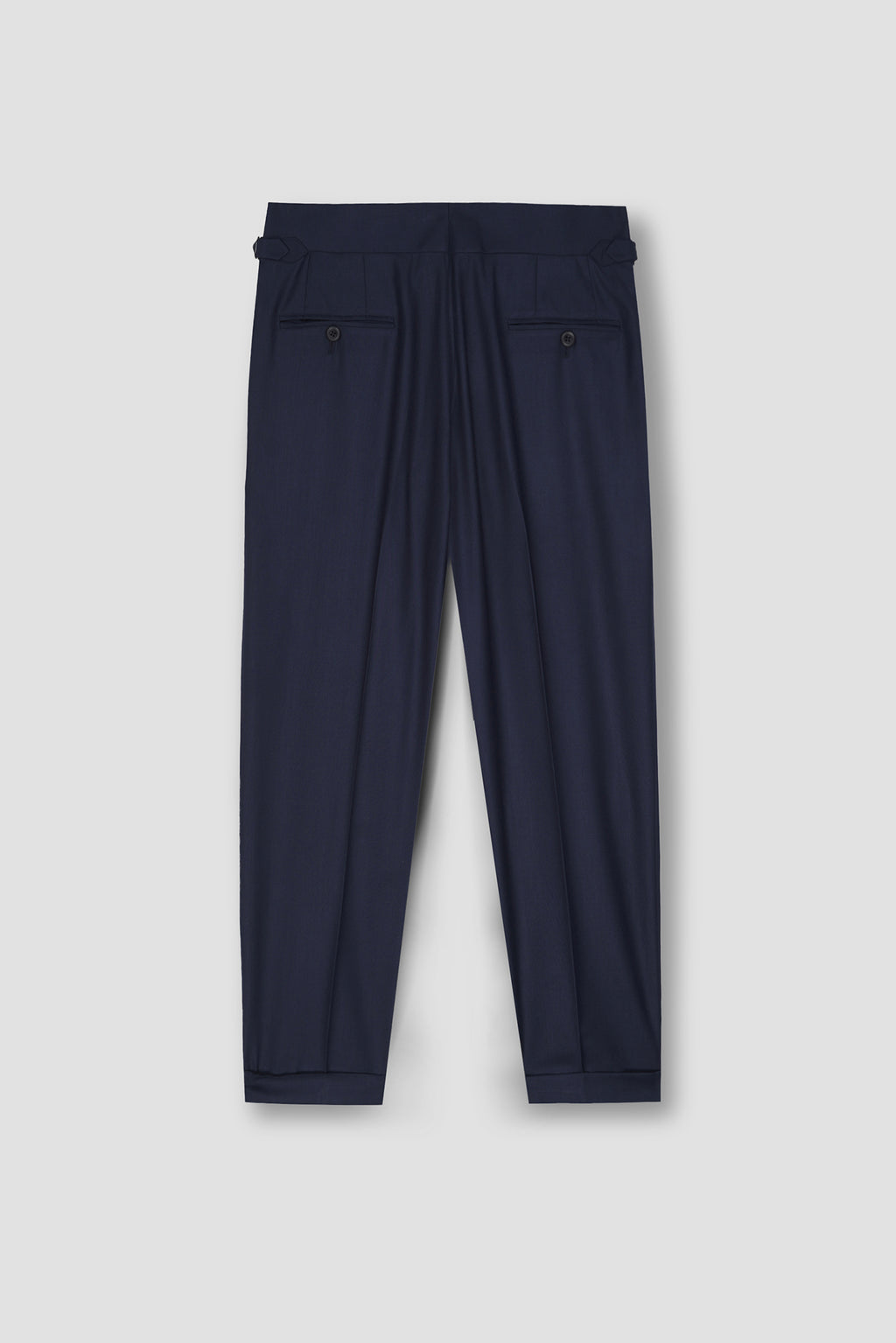 Navy Blue Tropical Wool Blended Dress Pant