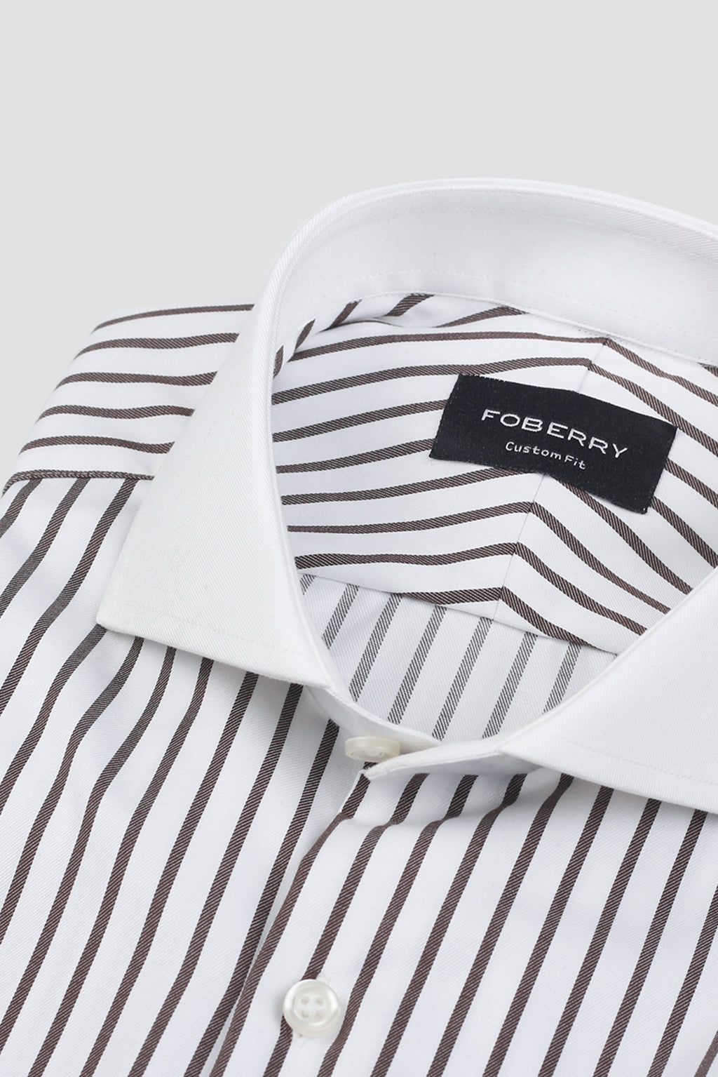 Brown Twill Striped Shirt