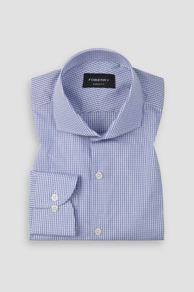 Azure Blue Plaid Shirt