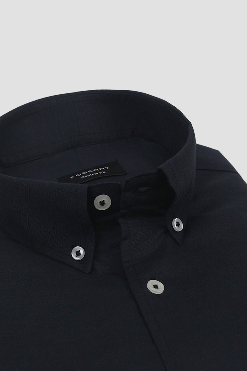 Midnight Blue Featherweight Italian Linen - Foberry Pakistan