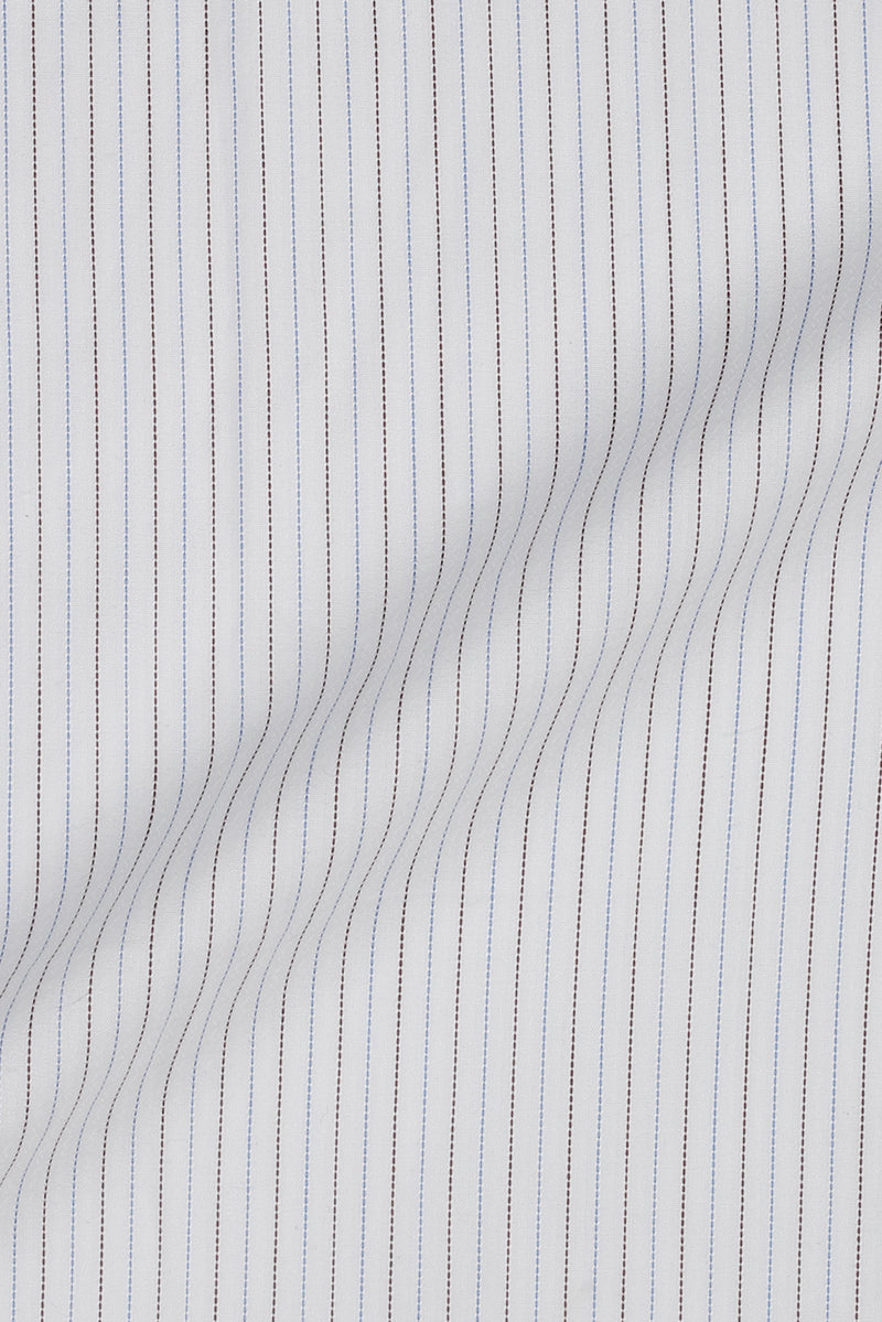 Brown & Blue Stitch Striped