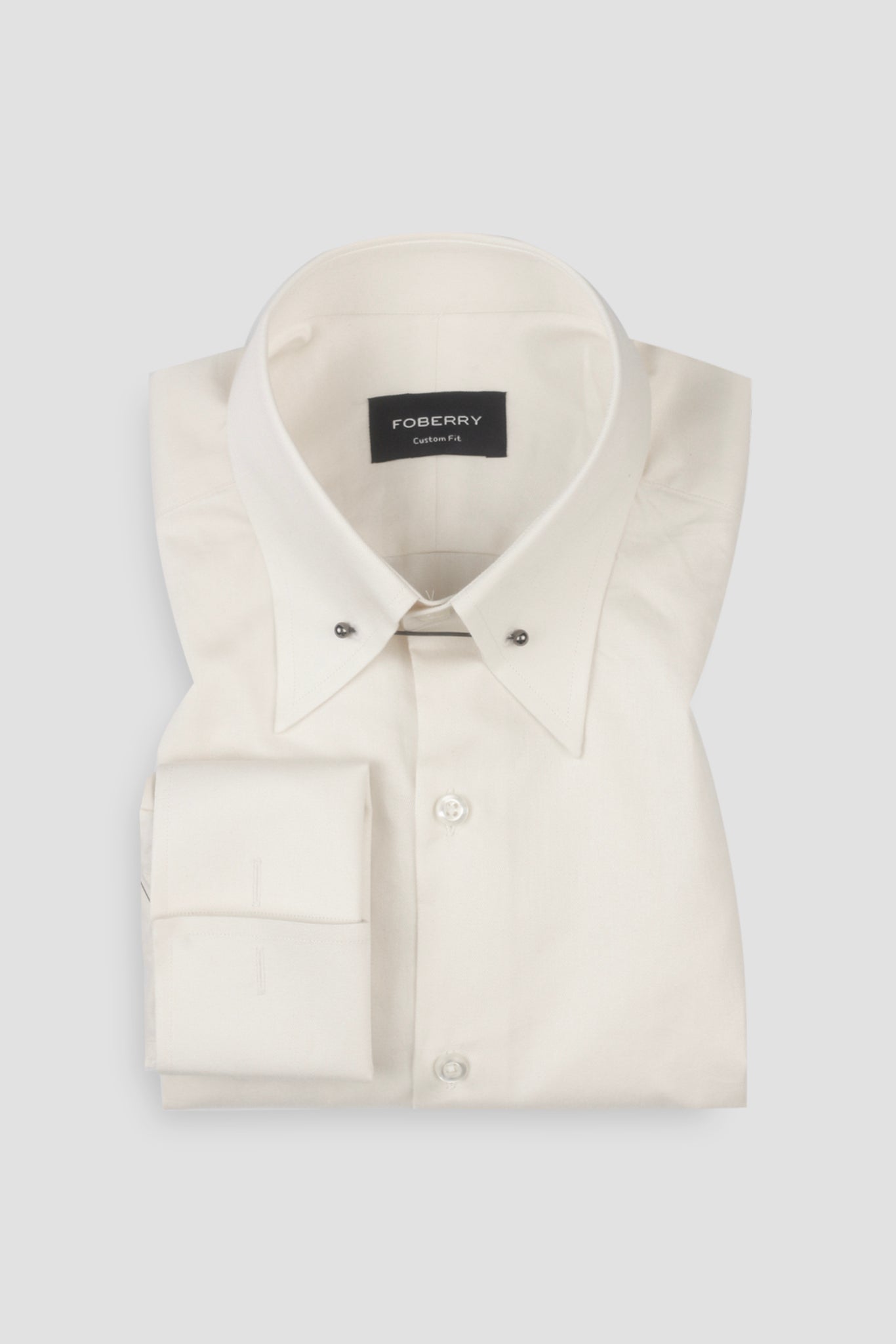 Ivory Egyptian Poplin Pin Collar Shirt