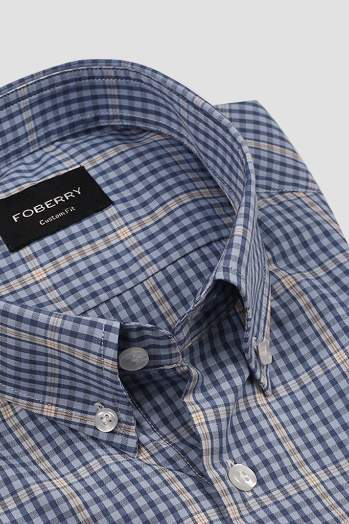 Sky Blue & Yellow Tartan Shirt