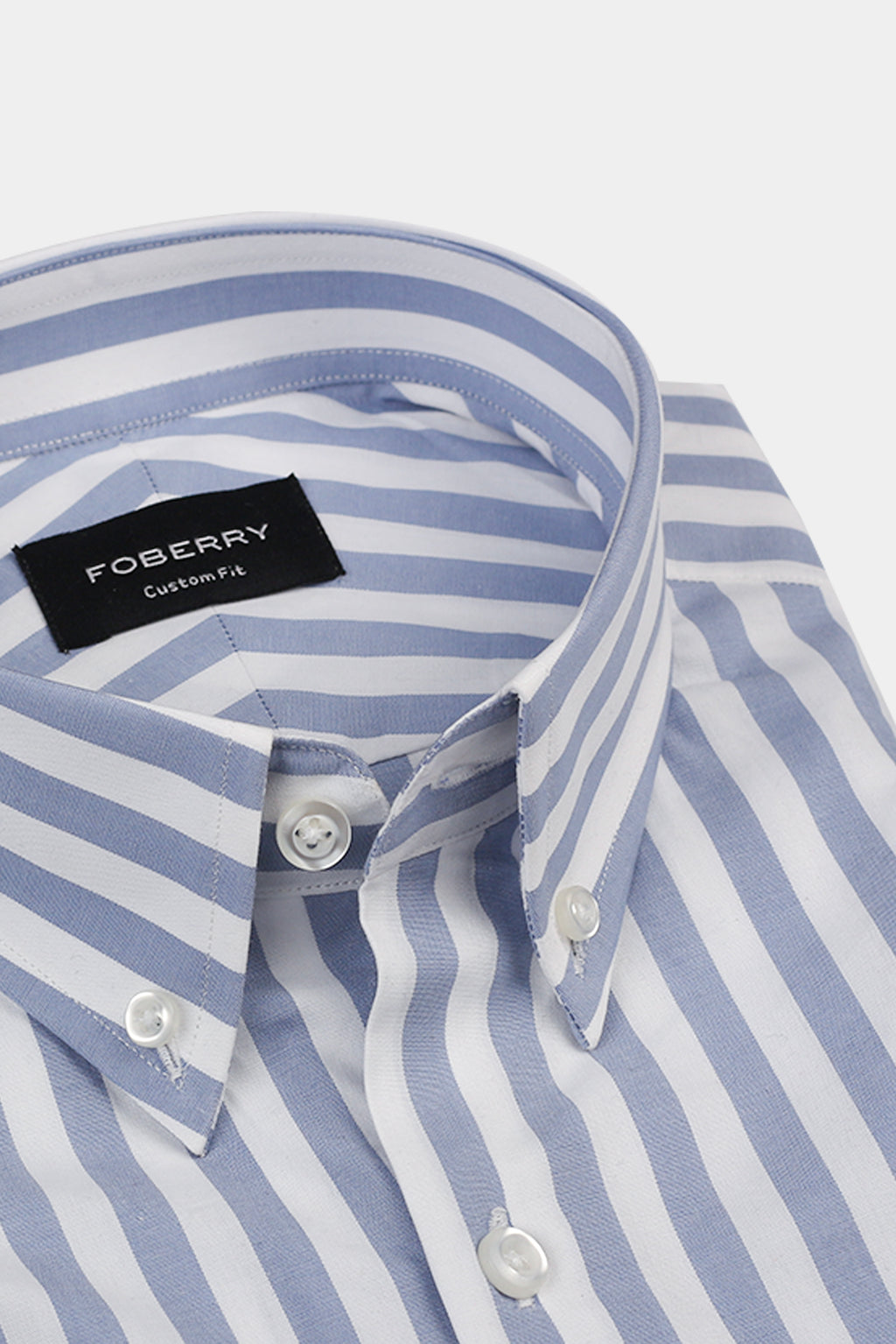 Sapphire Blue Bold Stripes Button Down Shirt