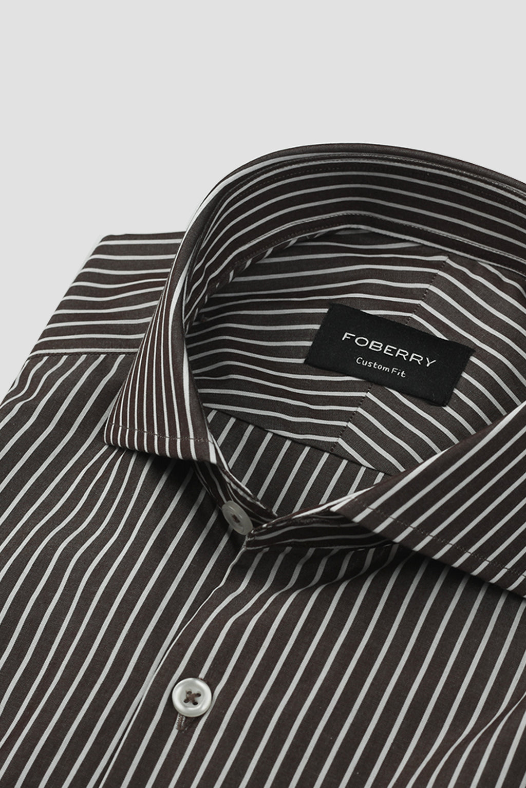 Dark Wood Brown Striped Shirt