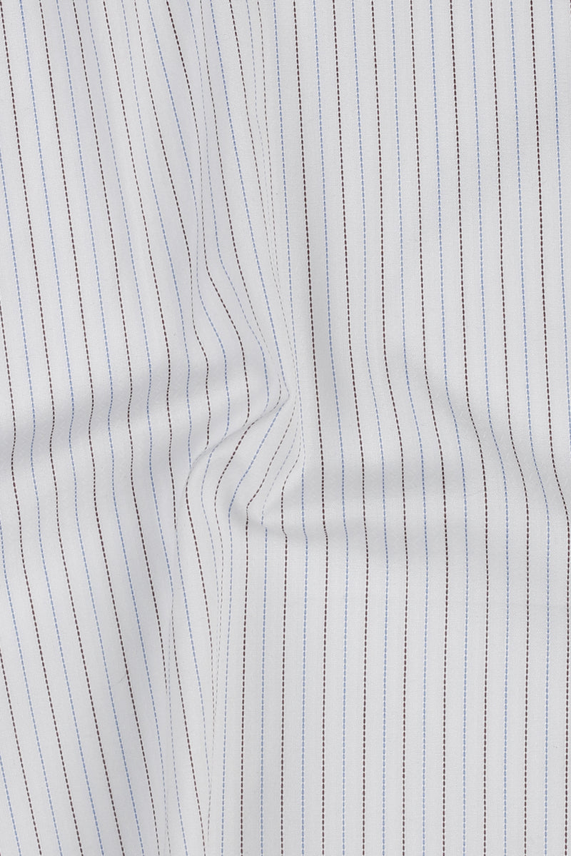 Brown & Blue Stitch Striped