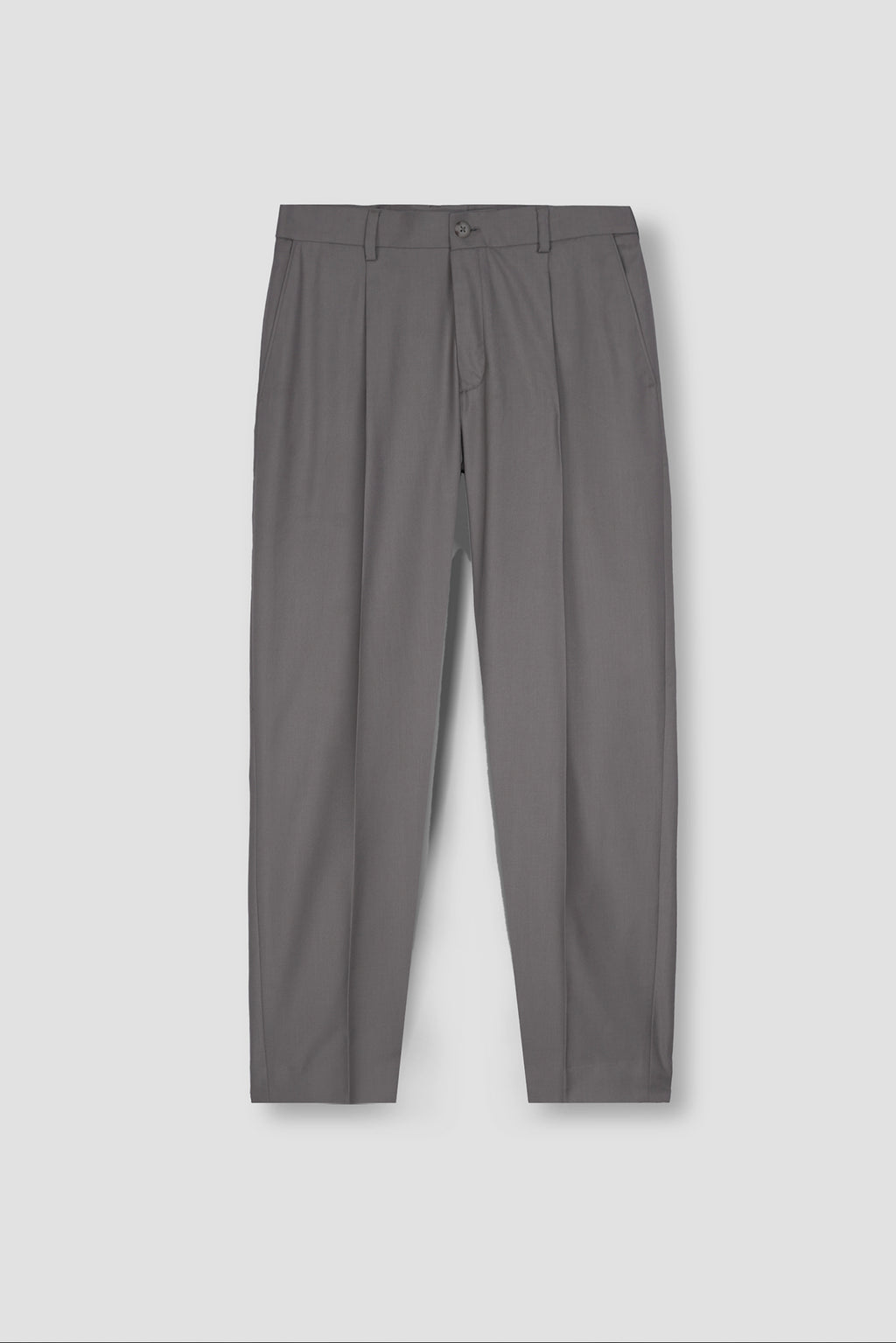 Platinum Grey Tropical Wool Blended Dress Pant