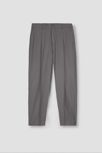Platinum Grey Tropical Wool Blended Dress Pant