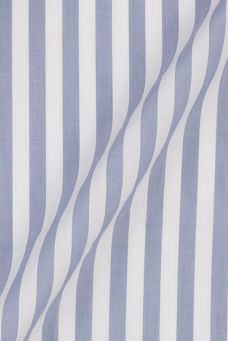 Sapphire Blue Bold Stripes Button Down Shirt