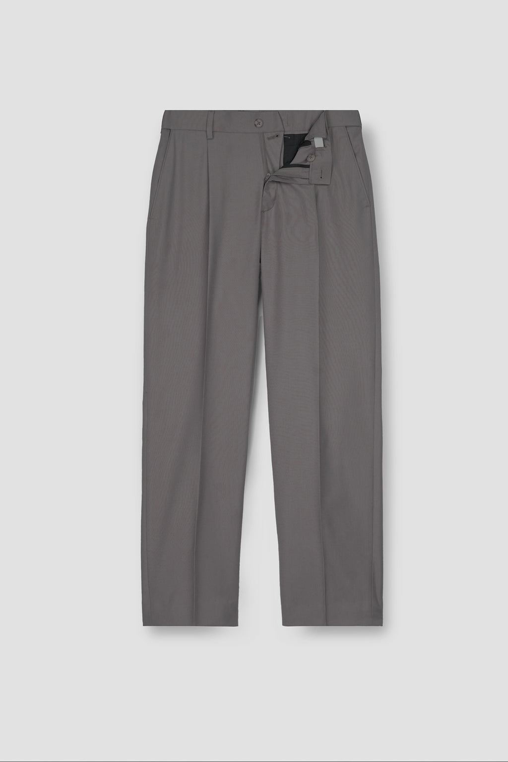 Platinum Grey Tropical Wool Blended Dress Pant