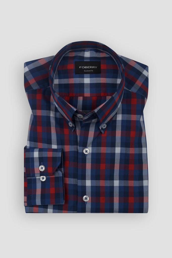 Red Blue Buffalo Check Shirt