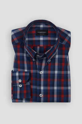 Red Blue Buffalo Check Shirt