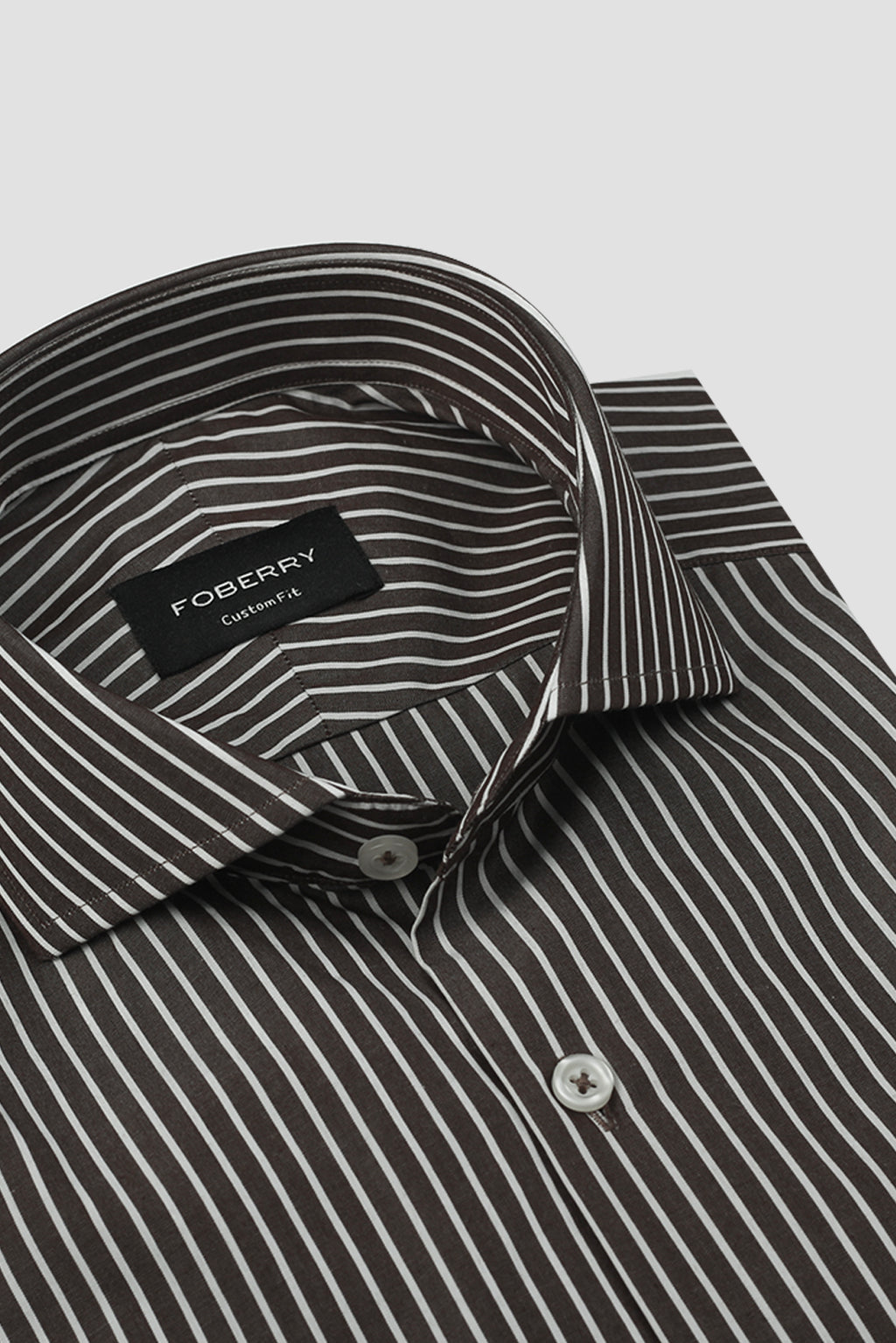 Dark Wood Brown Striped Shirt