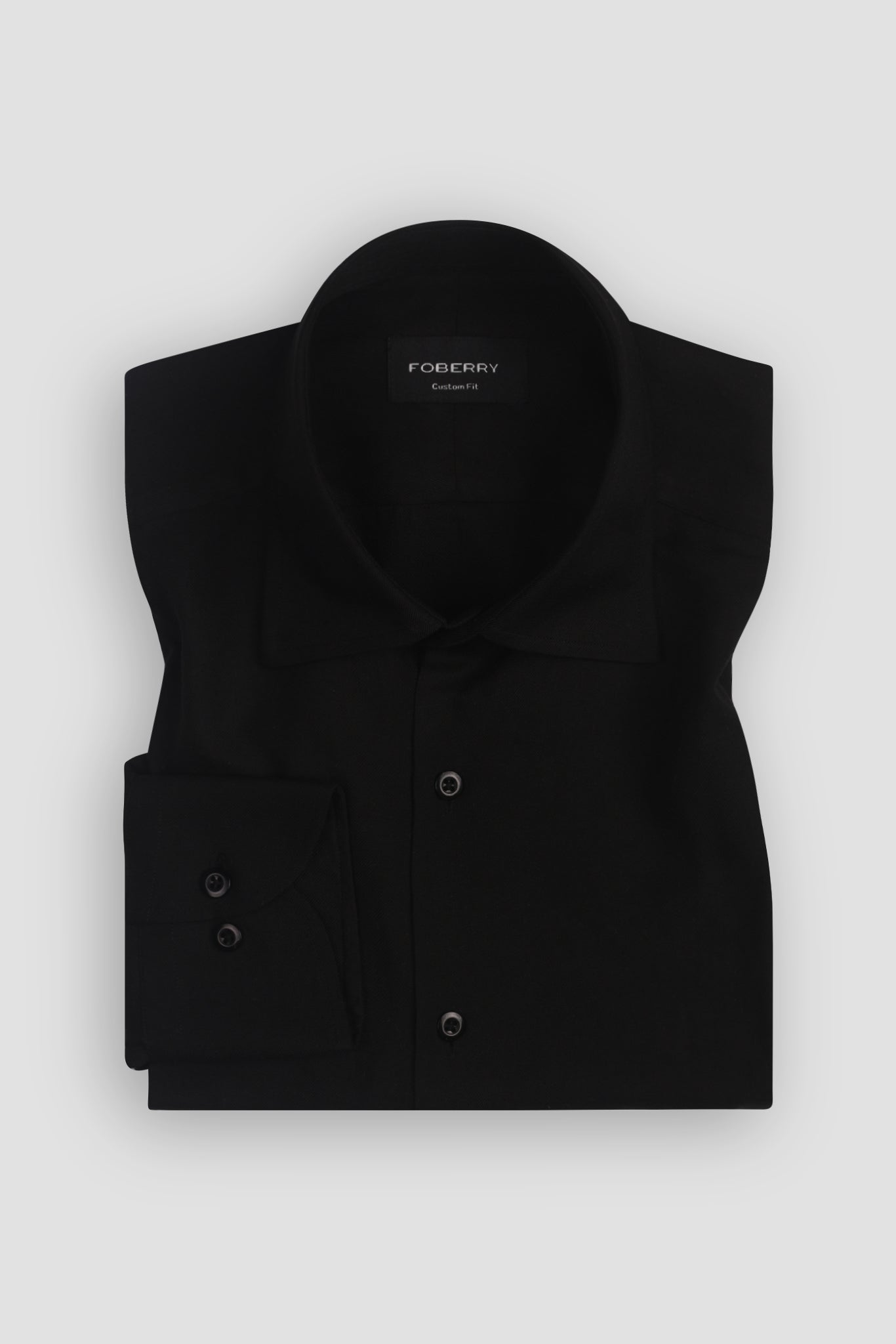 Soft Black Twill 2 Ply Cotton Shirt