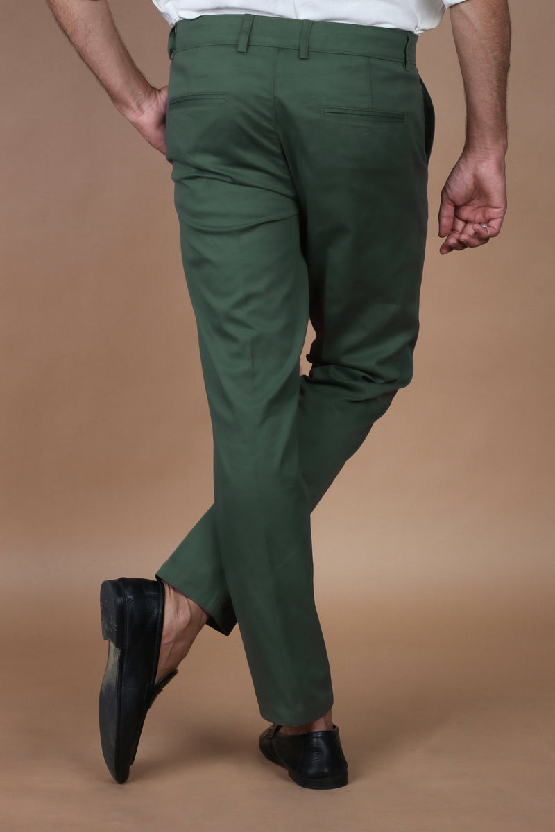 Pine Green Twill Comfort Chinos