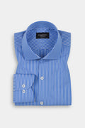 Azure Blue Pen Striped Shirt