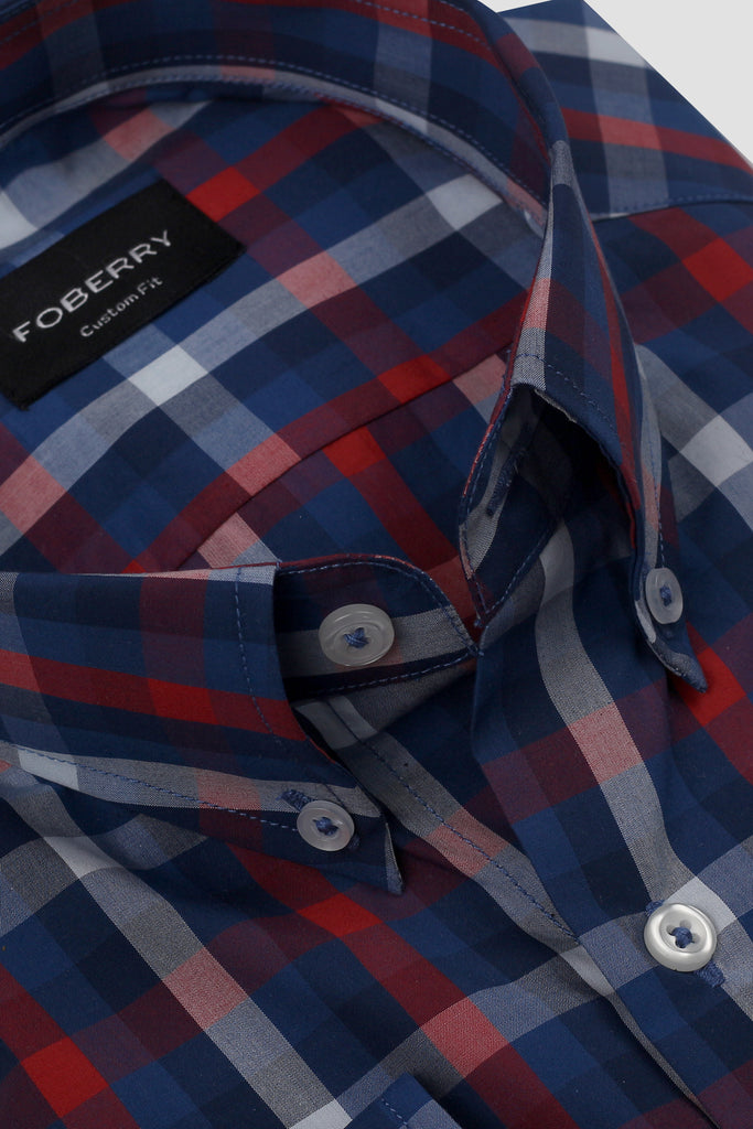 Red Blue Buffalo Check Shirt