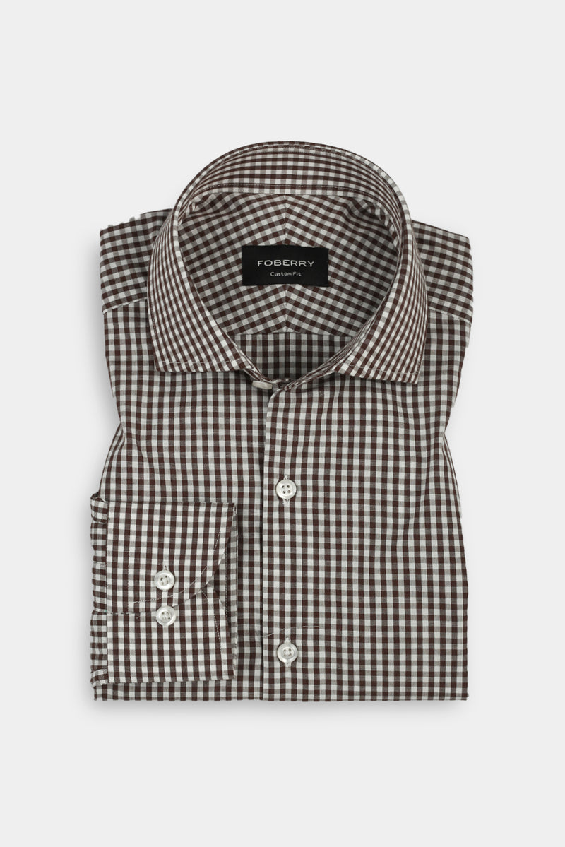 Mustard Brown Gingham Shirt