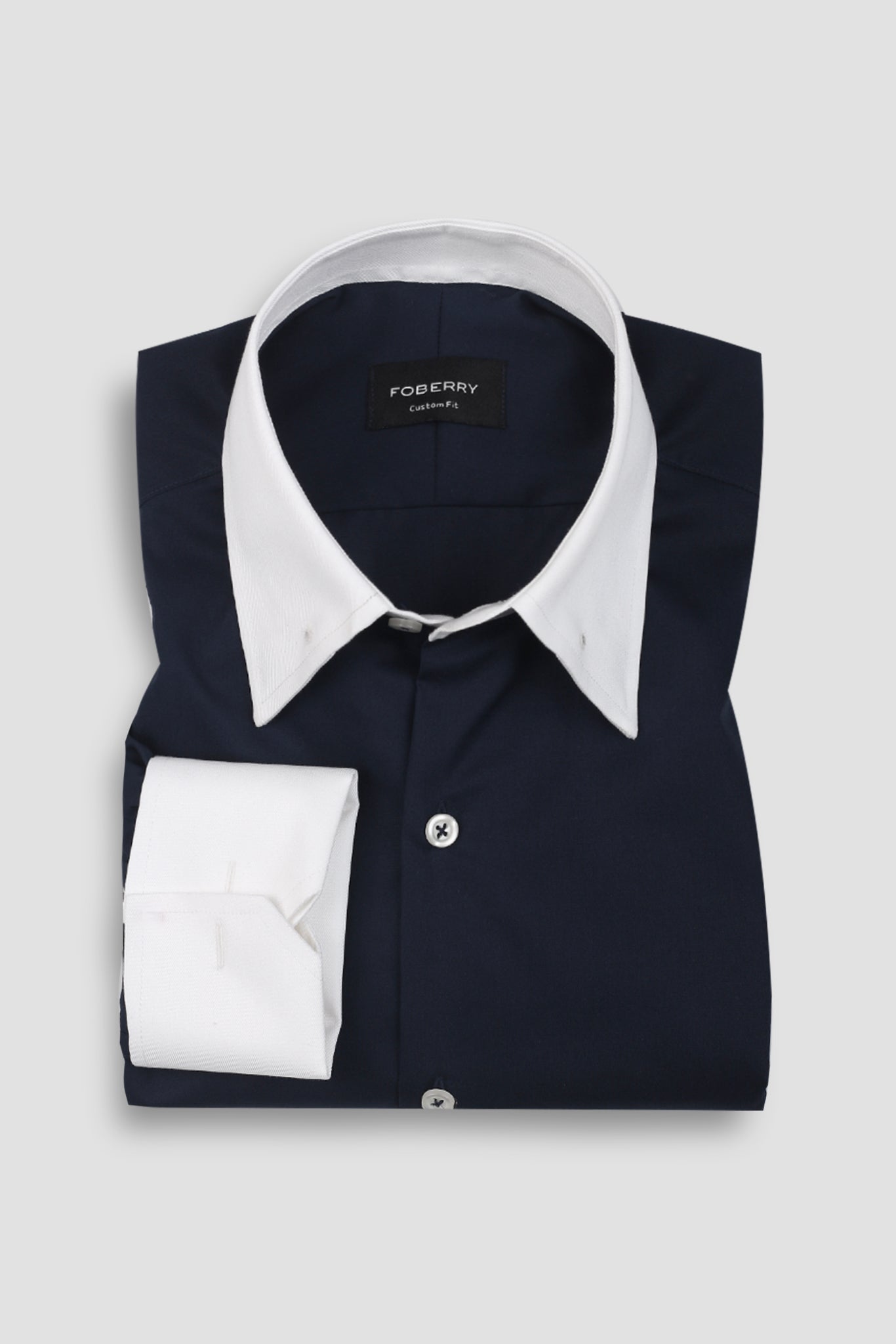 Dark Navy Blue Egyptian Shirt - Pin Collar Shirt