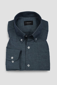 Steel Blue Linen Shirt