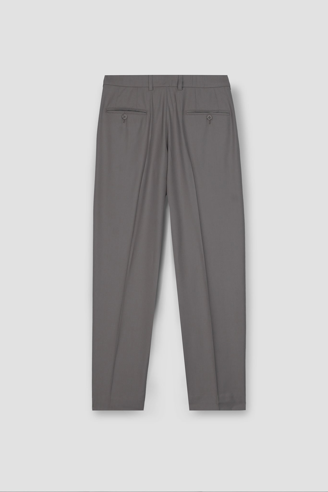 Platinum Grey Tropical Wool Blended Dress Pant