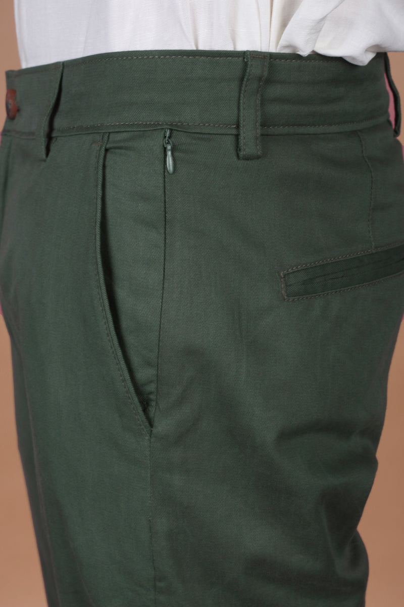 Pine Green Twill Comfort Chinos