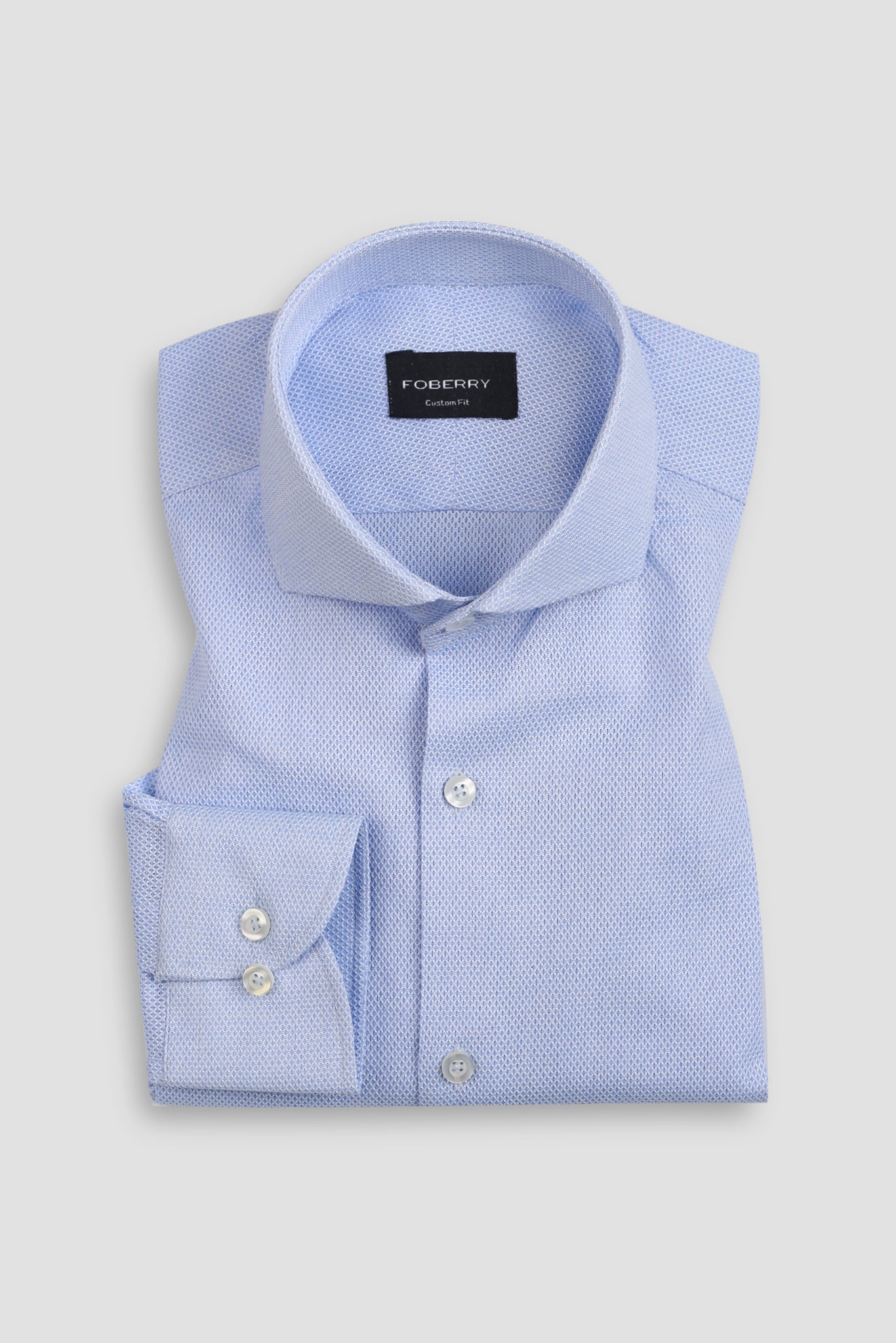 Crispy Sky Blue Leno weave Shirt
