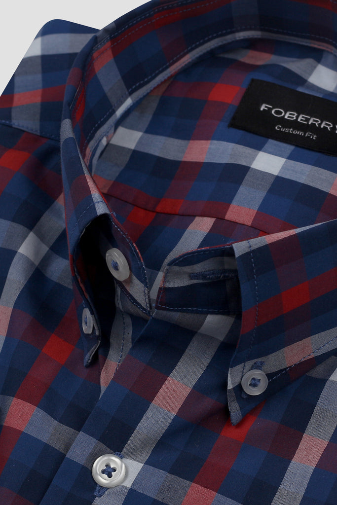 Red Blue Buffalo Check Shirt