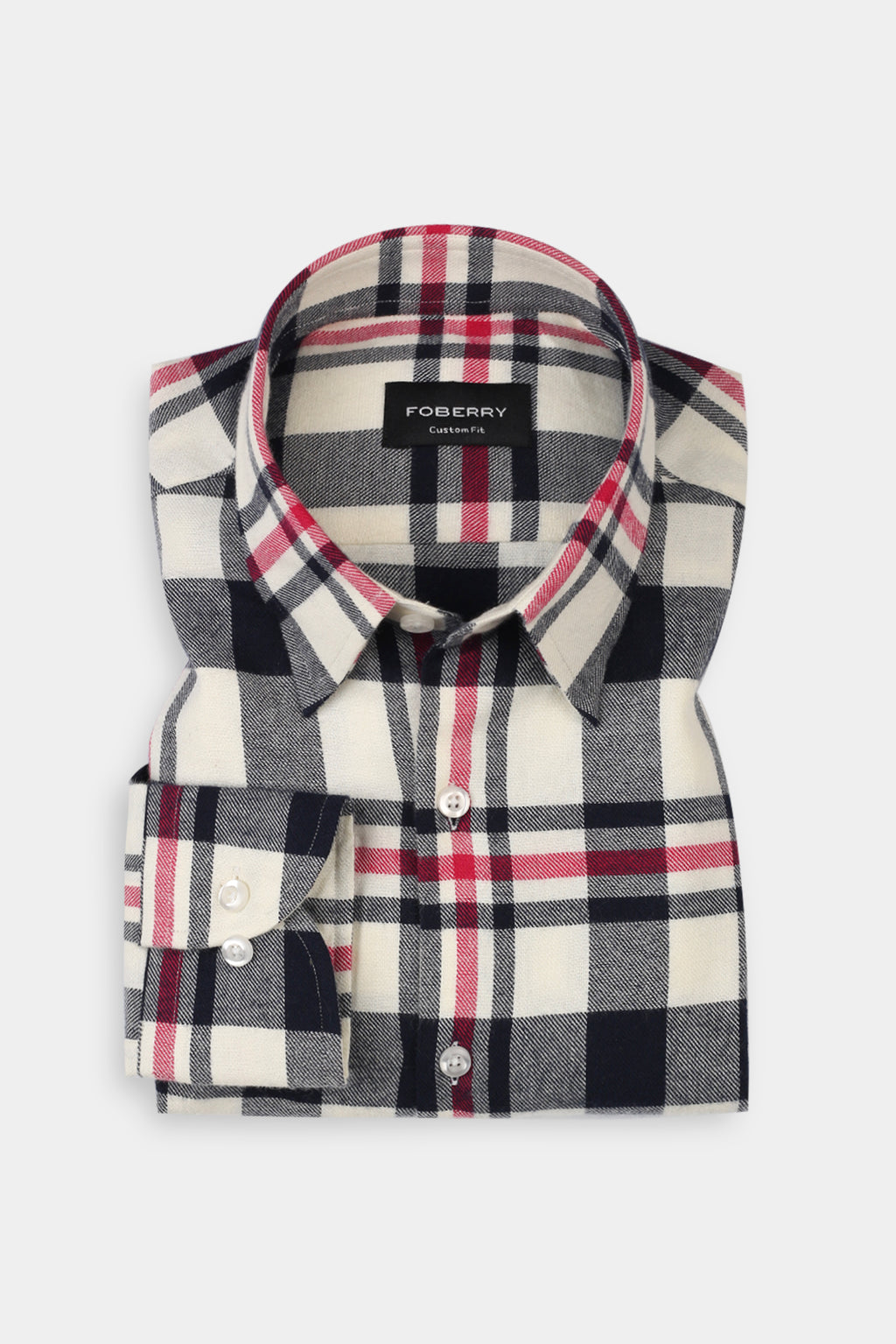 Blue & White Grid Winter Flannel Shirt