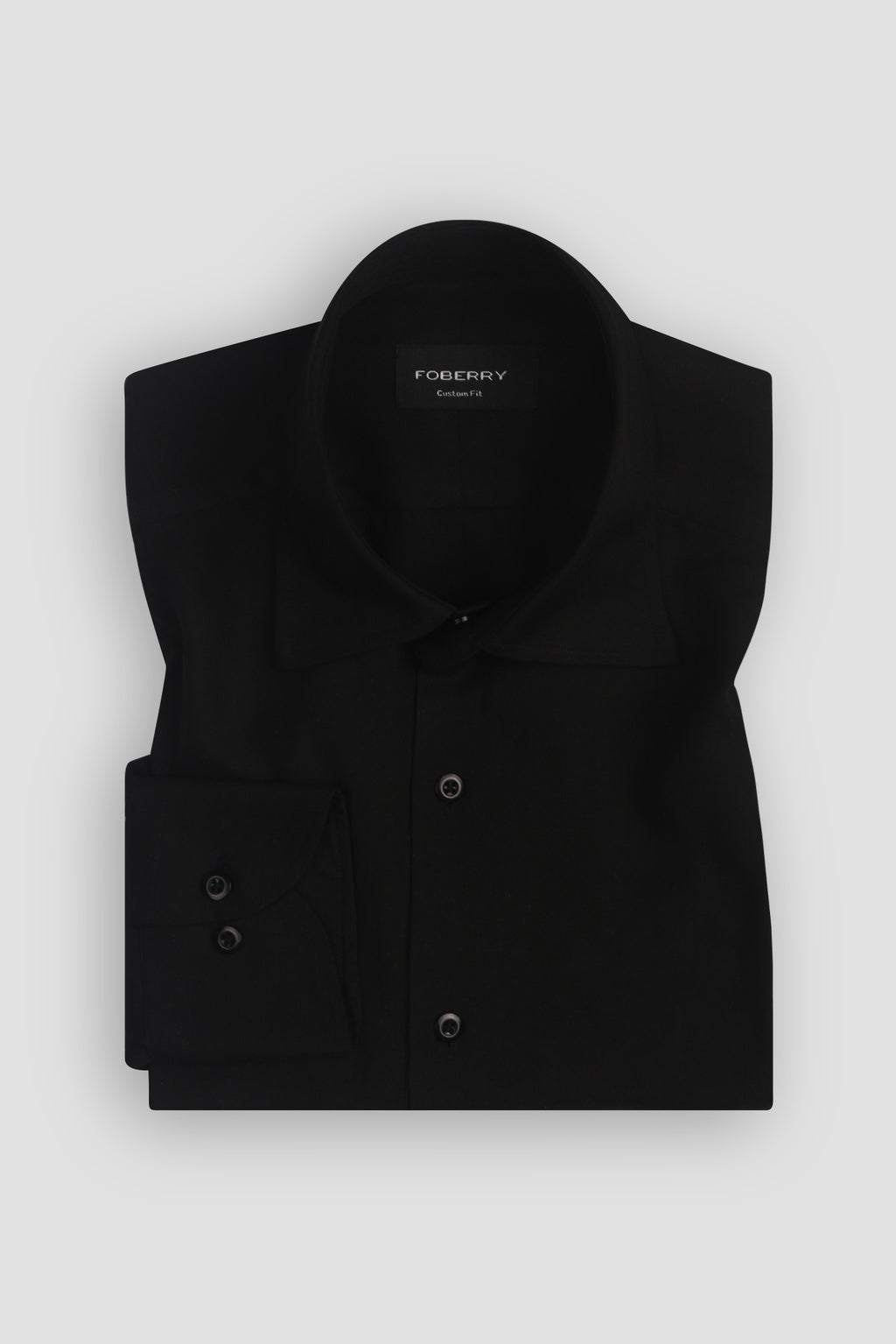 Soft Black Twill 2 Ply Cotton Shirt