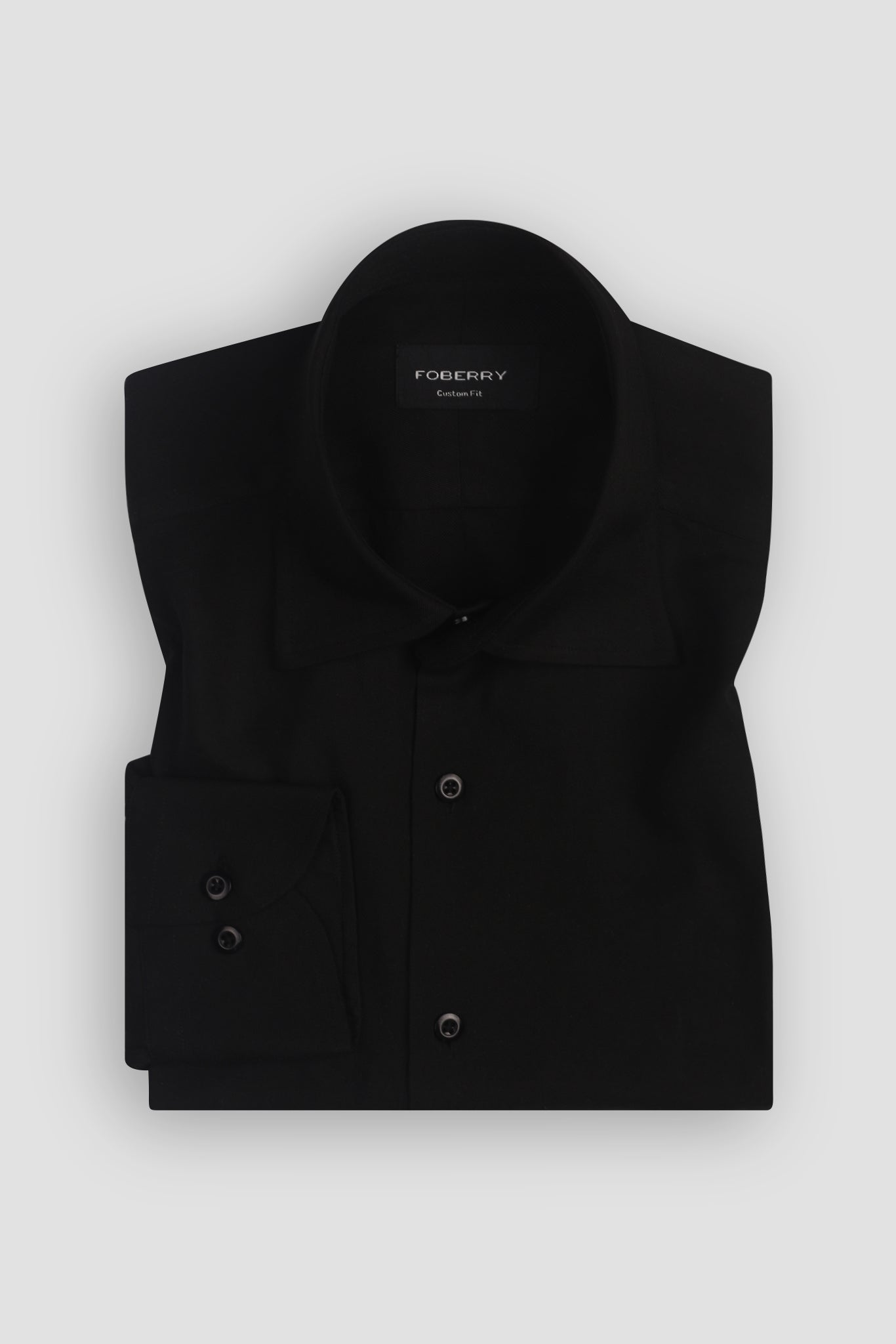 Soft Black Twill 2 Ply Cotton Shirt