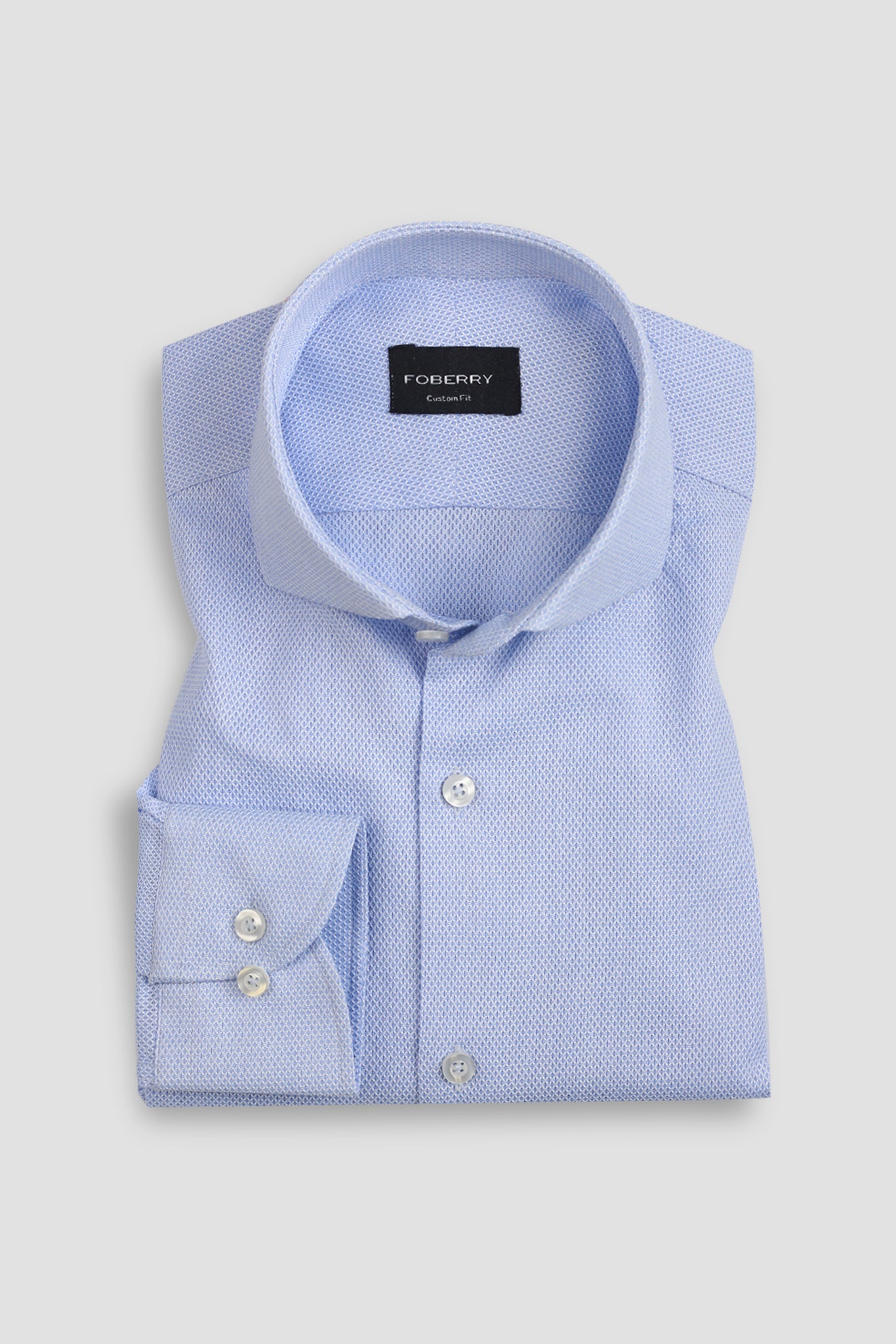 Crispy Sky Blue Leno weave Shirt