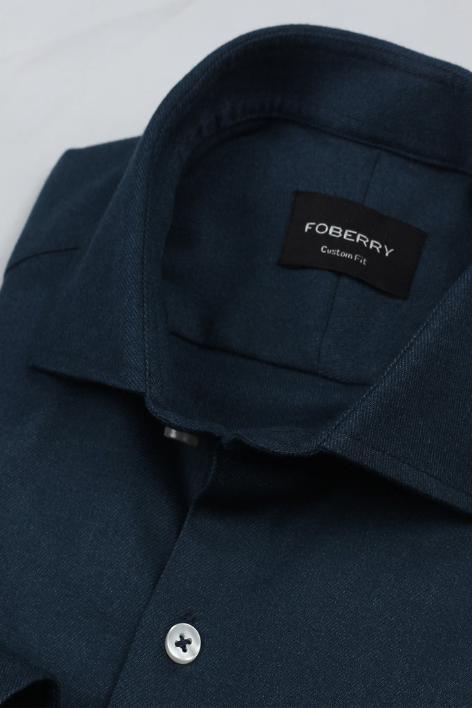 Teal Blue Winter Flannel Shirt