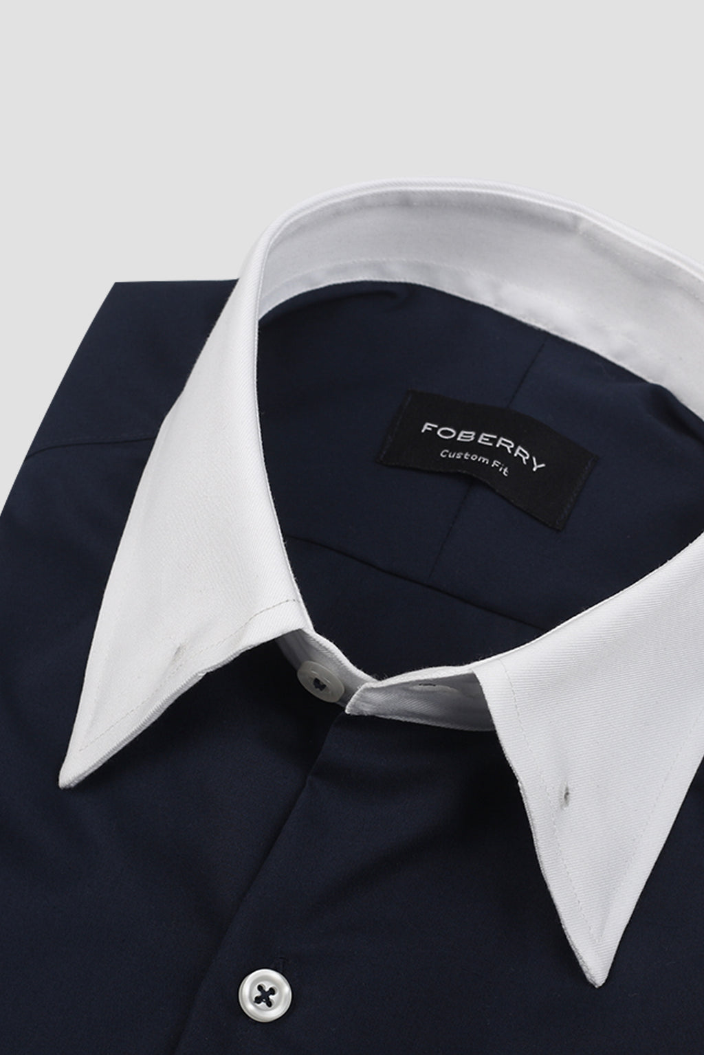 Dark Navy Blue Egyptian Shirt - Pin Collar Shirt