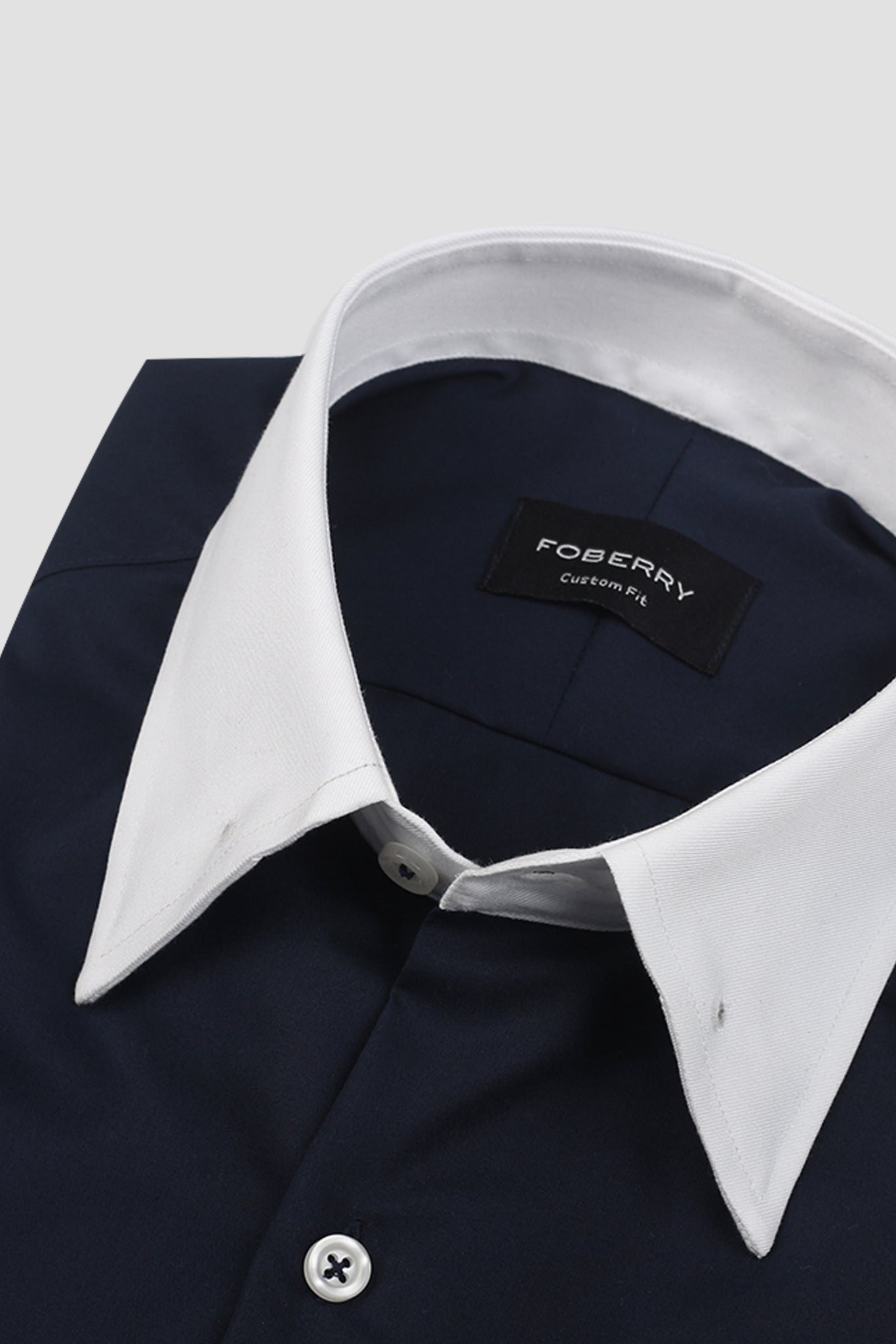 Dark Navy Blue Egyptian Shirt - Pin Collar Shirt