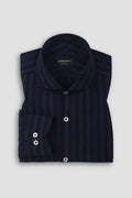 Black and Blue Parallel Striped Shirt