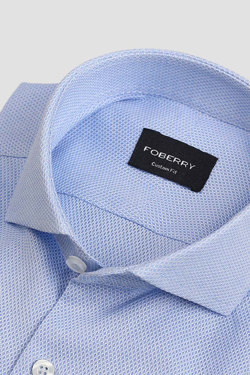 Crispy Sky Blue Leno weave Shirt